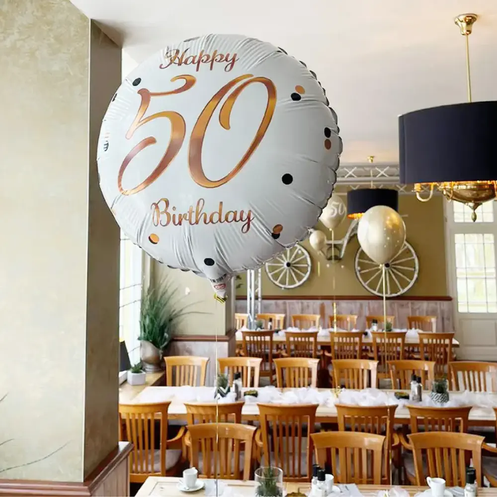 Ein Ballon zum 50. Geburtstag im Restaurant Idyll